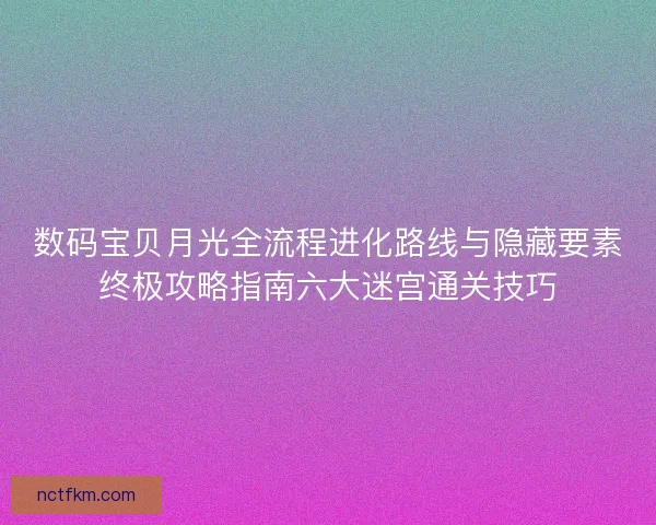 数码宝贝月光全流程进化路线与隐藏要素终极攻略指南六大迷宫通关技巧